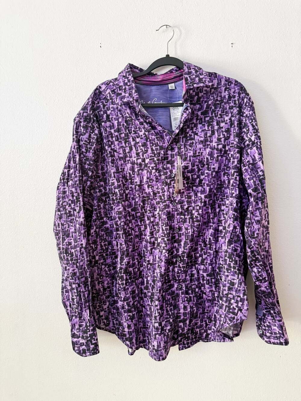 NEW Robert Graham Men's Geometric Print Long Sleeve Button-Up Shirt XXL